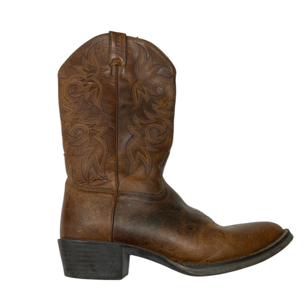 JUSTIN Stampede Western Boots Brown Size 9 D